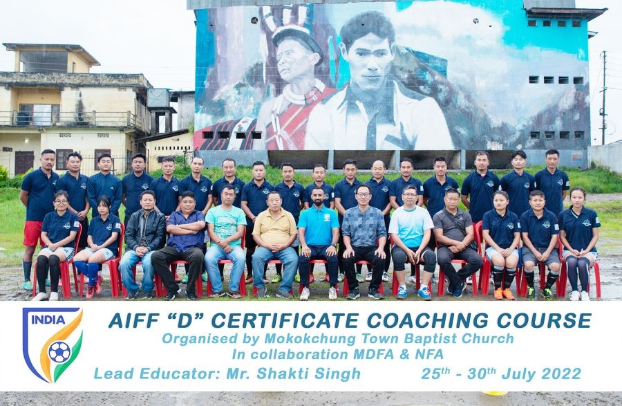 Officials during the launching of ‘D’ Certificate Coaching Course at Imkongmeren Sports Complex on July 25 morning. (Photo Courtesy: MTBA )